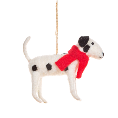 ENFEITE DE NATAL EM FELTRO "DALMATION IN A SCARF" SASS & BELLE