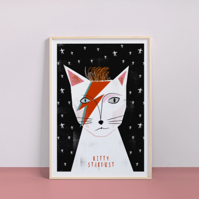 ILUSTRAÇÃO A4 "KITTY STARDUST CAT" NIASKI