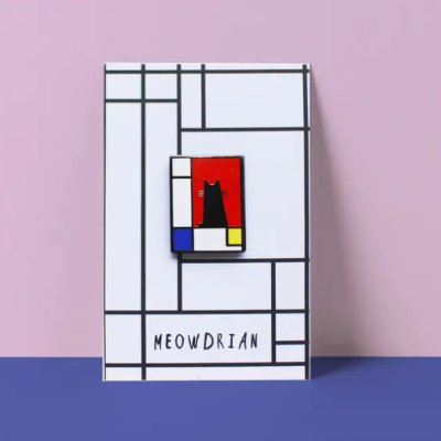 CAT ARTIST PIN MEOWDRIAN NIASKI