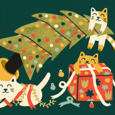 ILUSTRAÇÃO "CHRISTMAS CATS" CALADA ERA POETA