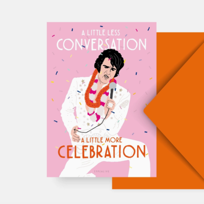 POSTAL "LESS CONVERSATION MORE CELEBRATION" TYPEALIVE