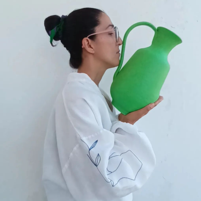 JARRA TILTED GREEN TERRAKOTA