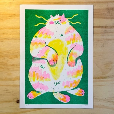 RISOGRAFIA "SITTING LIKE A PERSON" PEDRO DAYS