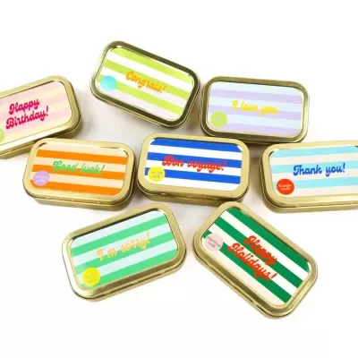 VELA EM LATA COM MENSAGEM - TO:FROM