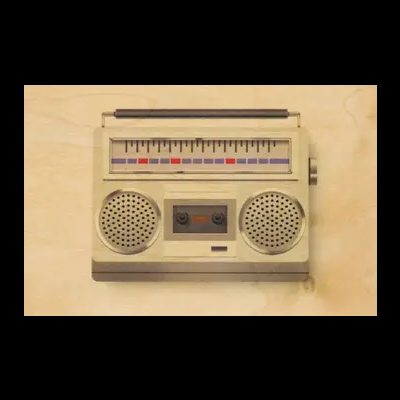 Cópia de POSTAL DE MADEIRA ÍCONES DA MÚSICA GHETTO BLASTER WOODHI