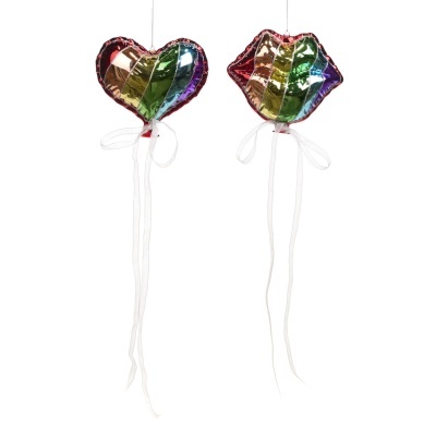 ENFEITE DE NATAL EM VIDRO "BALÃO ARCO-ÍRIS 13CM" GOODWILL