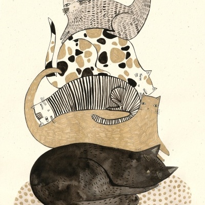 ILUSTRAÇÃO "PILLED CATS" MIRJAM SIIM