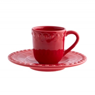 CHÁVENA CAFÉ C/ PIRES VERMELHO FANTASIA BORDALLO PINHEIRO