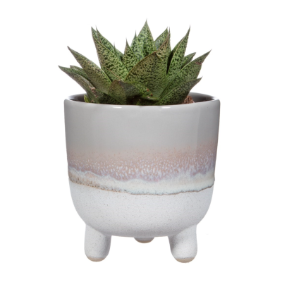 MOJAVE GLAZE GREY LARGE PLANTER ON LEGS SASS BELLE