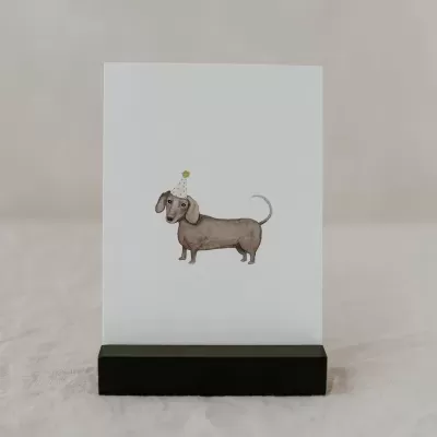 POSTAL "WATERCOLOR - DACHSHUND" EULENSCHNITT