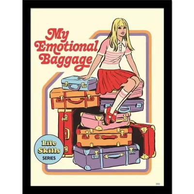 POSTER 30x40 COM MOLDURA "EMOTIONAL BAGGAGE" PYRAMID INTERNATIONAL