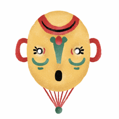 ILUSTRAÇÃO "MASCARETA - AMARELA" DIOGO PAIXÃO