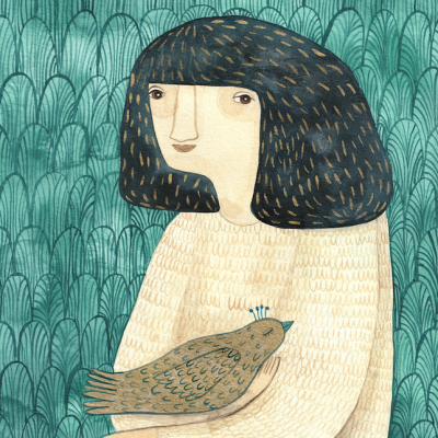 ORIGINAL "GIRL AND A BIRD I" MIRJAM SIIM