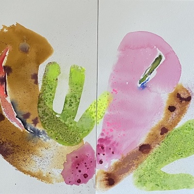 AGUARELAS "SEM TÍTULO 6A e 6B" ISABEL MONTEIRO