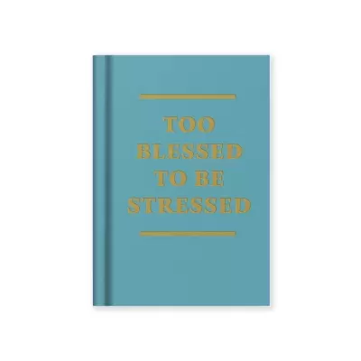 "TOO BLESSED TO BE STRESSED" FABRIC HARDBACK NOTEBOOK (A7) - OHH DEER
