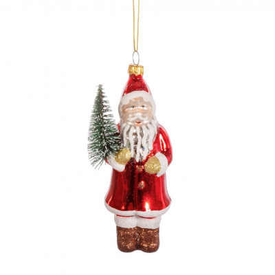 Vintage Santa With Tree Shaped Bauble