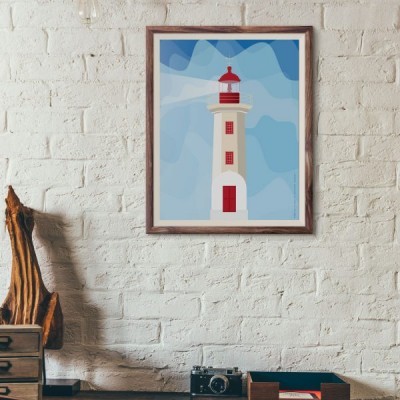 POSTER "FAROL DE FELGUEIRAS NA FOZ DO DOURO" 100% PORTUGAL