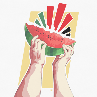 ILUSTRAÇÃO "ISTO NÃO É UMA MELANCIA" FRANK O MUDO