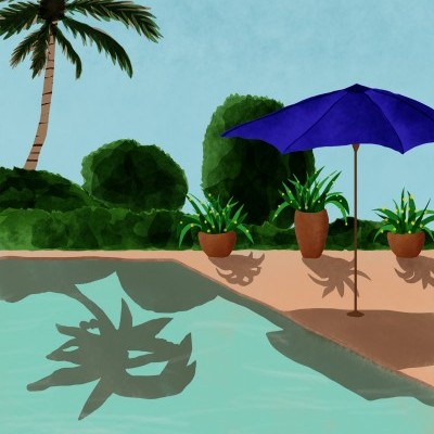 ILUSTRAÇÃO "SUMMER AT POOL" EVA HALFERS
