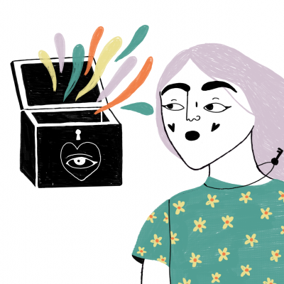 ILUSTRAÇÃO "PANDORA'S BOX" CALADA ERA POETA