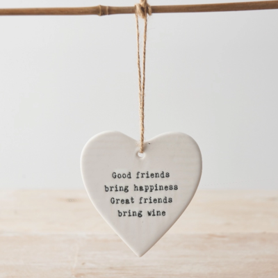 CORAÇAO PENDURADO CERAMICA GOOD FRIENDS GAINSBOROUGH GIFTWARE