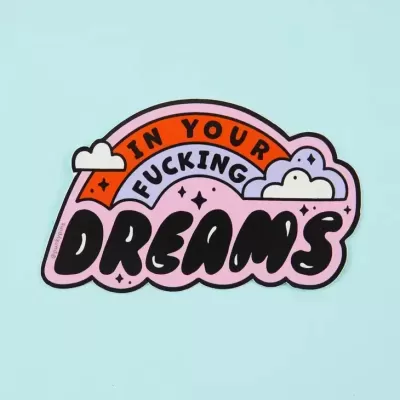 IN YOUR FUCKING DREAMS VINYL STICKER PUNKY PINS