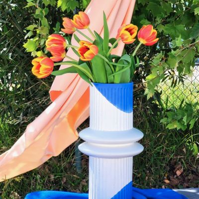 VASO ALTO TÁLIA AZUL PÓ DE BARRO