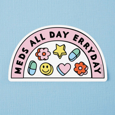 MEDS ALL DAY VINYL STICKER PUNKY PINS