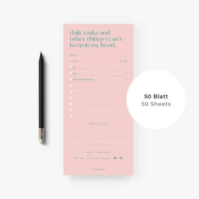 NOTEPAD SLIM "DAILY TASKS" TYPEALIVE