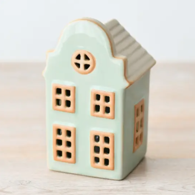 CASA PORCELANA VERDE FACHADA REDONDA 11 CM GAINSBOROUGH GIFTWARE