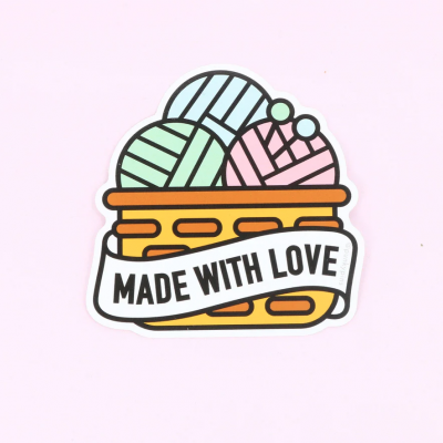 Made With Love Basket Large Vinyl Sticker