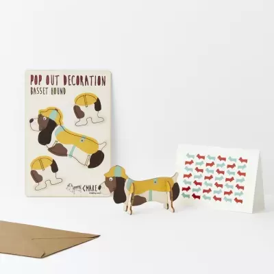 POP OUT BASSET HOUND CARD