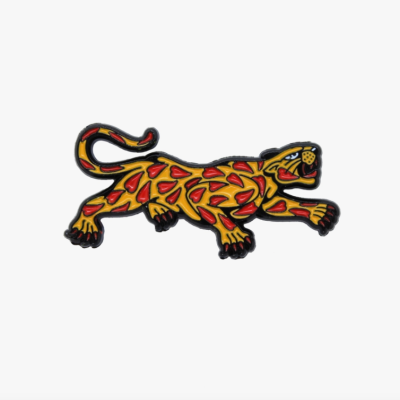 PIN HEART PANTHER ENAMEL BADGE - ORANGE
