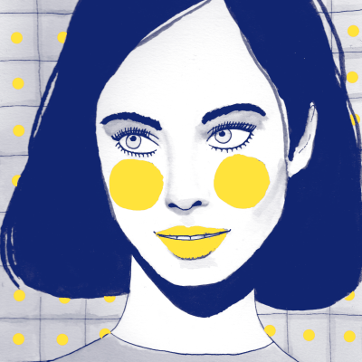 RISOGRAFIA "SORRISOS I" AZUL JOANA NOBREGA