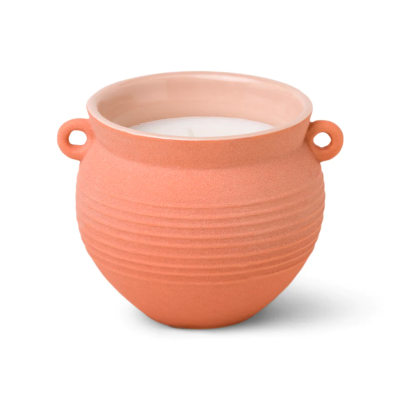 SANTORINI CERAMIC CANDLE 240G - TERRACOTTA - RAW CLAY & PEAR DESIGNWORKS COLLECTIVE