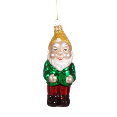 GLASS GNOME SHAPED BAUBLE SASS BELLE