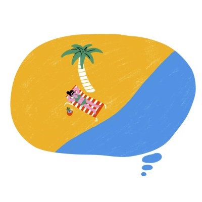 ILUSTRAÇÃO "PRECISO DE FÉRIAS" MATILDE HORTA