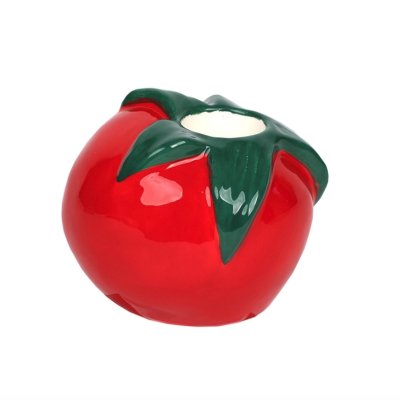SUPORTE PARA VELA EM CERÂMICA TOMATE BON APPETIT TALKING TABLES