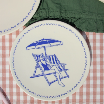 PRATO SOBREMESA "AZUL" - VACAY MOOD PÓ DE BARRO