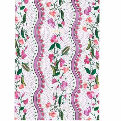 Sweet Pea Stripe A4ish Notebook