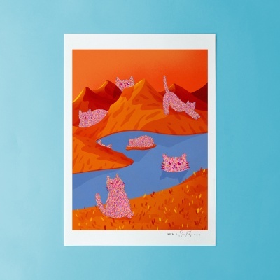 ILUSTRAÇÃO "A DAY TRIP TO THE FURRY MOUNTAINS II" KIKA E SARA FELGUEIRAS