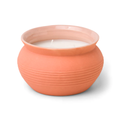 SANTORINI CERAMIC CANDLE 368G - TERRACOTTA - RAW CLAY & PEAR DESIGNWORKS COLLECTIVE