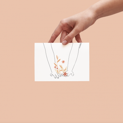 POSTAL "DEDOS TÍMIDOS" JOANA MUNDANA