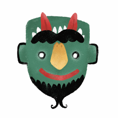 ILUSTRAÇÃO "MASCARETA - VERDE" DIOGO PAIXÃO