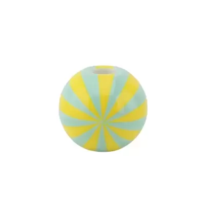 CANDLE HOLDER - FLOWER VASE SWIRL- YELLOW/MINT- HOUSE VITAMIN