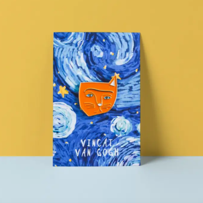 CAT ARTIST PIN VINCAT VAN GOGH NIASKI