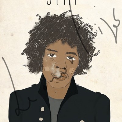 ILUSTRAÇÃO "JIMI HENDRIX" LEONOR FEIJÓ