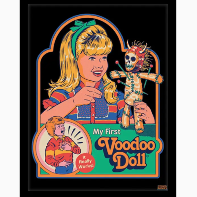 POSTER 30x40 COM MOLDURA "VOODOO DOLL'" PYRAMID INTERNATIONAL