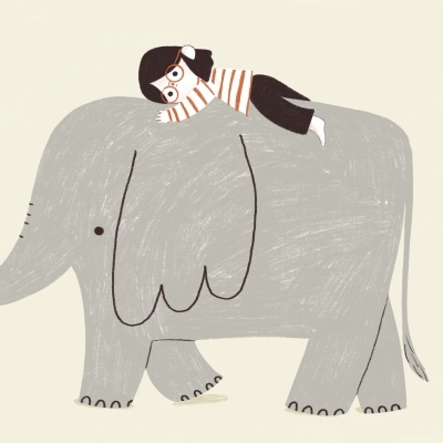 ILUSTRAÇÃO  "SAD GIRL ELEPHANT" GAMBUZINO