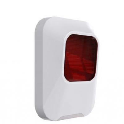 Alarme de parede branco com lente vermelha